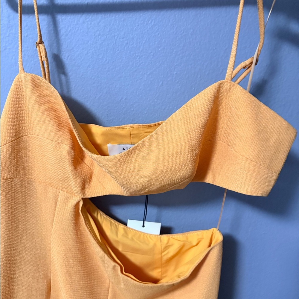 NWT ATOIR Laura Midi Dress with Cutouts in Mango Color. Size 8 - Picture 6 of 12